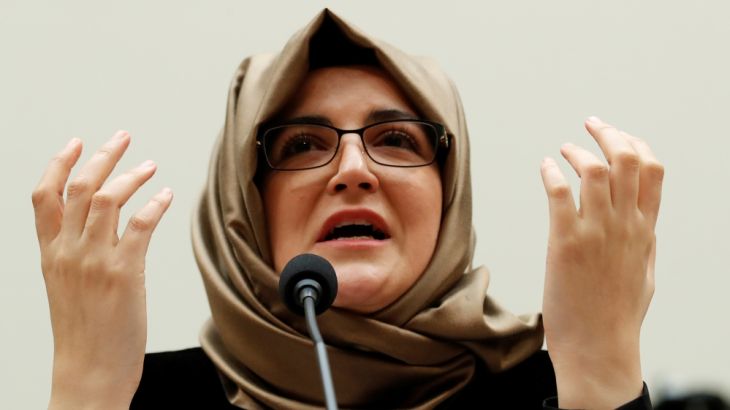 Hatice Cengiz, fiancee of murdered journalist Jamal Khashoggi, testifies before a House Foreign Affairs Subcommittee hearing on May 16, 2019