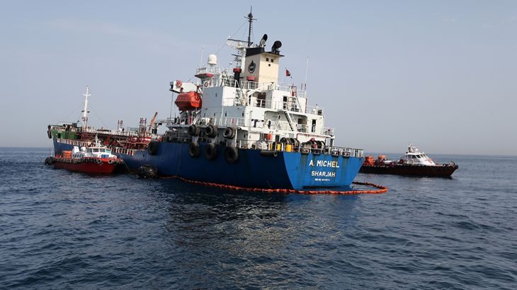 A. Michel UAE tanker is seen off the Port of Fujairah, United Arab Emirates, May 13, 2019. REUTERS/Satish Kumar