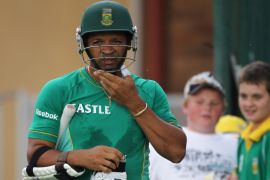 JOHANNESBURG, SOUTH AFRICA - JANUARY 12: Ashwell Prince of South Africa prepares to bat during a South Africa nets session at The Wanderers Cricket Ground on January 12, 2010 in Johannesburg, South Af
