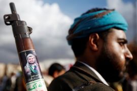 A Houthi supporter attends a rally in Sanaa, Yemen April 19, 2019
