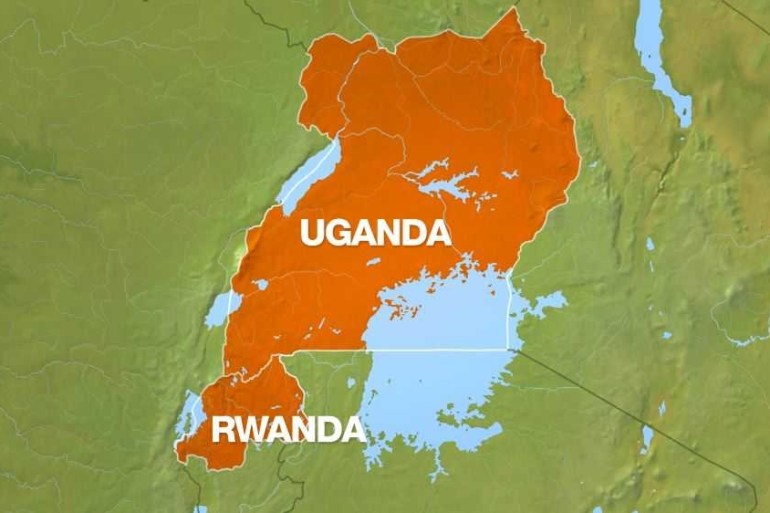 Rwanda Uganda map
