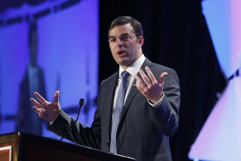 Justin Amash speaks at the LPAC conference in Chantilly, Virginia