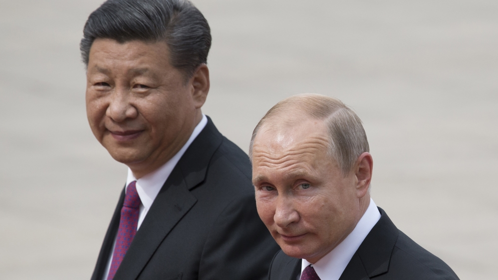  Russian President Vladimir Putin, right, and Chinese President Xi Jinping 