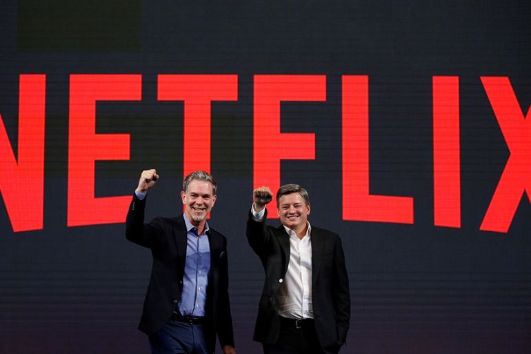 NETFLIX EXECS ON STAGE IN SOUTH KOREA