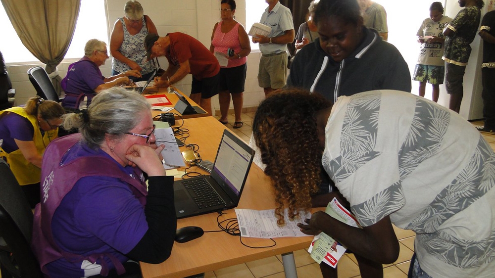 Voters in the remote Northern Territory community of Nauiyu cast their votes earlier this week [Australian Election Commission/Al Jazeera]