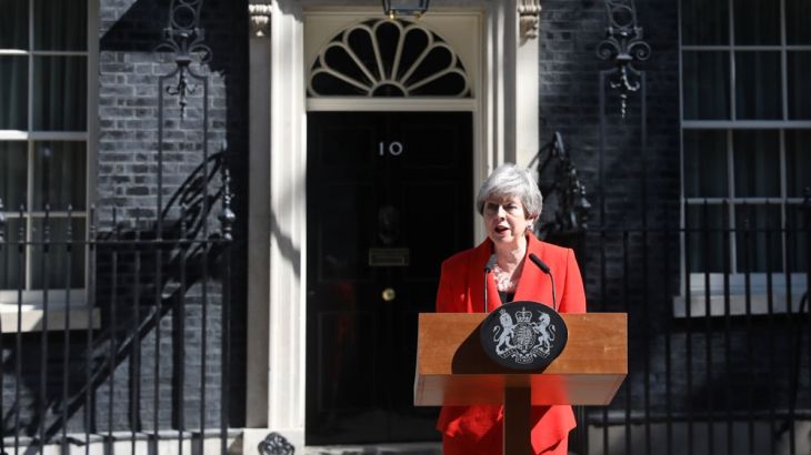 British Prime Minister Theresa May delivers a statement in London