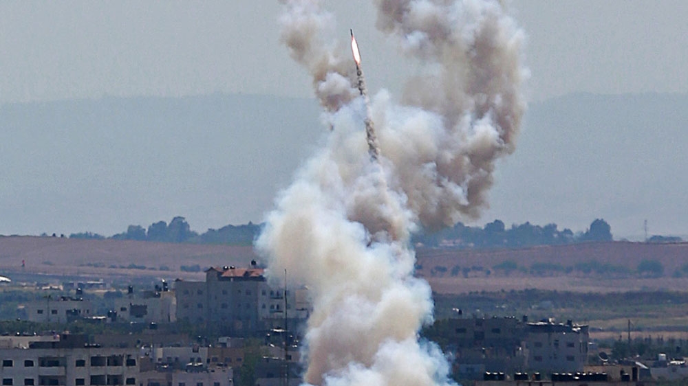 Rockets were fired from Gaza towards Israel on May 4 [Bashar Talib/Reuters]