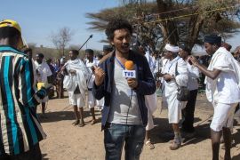 Ethiopian journalist during the Gada system ceremony in Borana tribe, Oromia, Yabelo, Ethiopia...