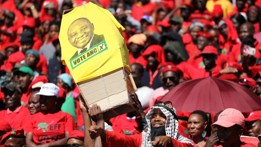 Many university students are unconvinced by the ANC and are drawn to the far-left EFF party [Marius Bosch/Reuters]