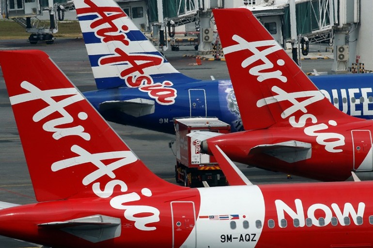 AirAsia planes at airport