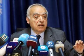 The U.N. Envoy for Libya, Ghassan Salame, speaks during a news conference in Tripoli