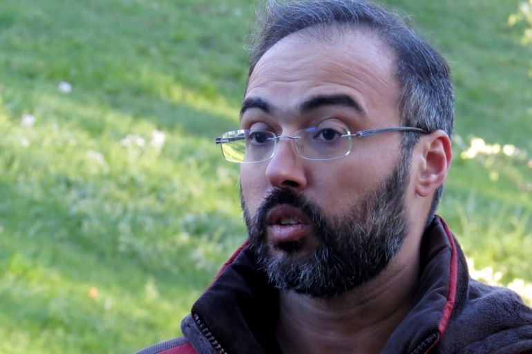Author and blogger Iyad el-Baghdadi speaks during an interview in Oslo