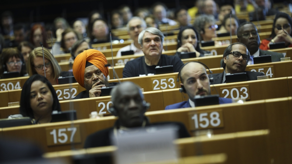 Participants listen to speeches during the opening of the World Congress Against The Death Penalty at the European Parliament in Brussels, Wednesday, Feb. 27, 2019 [Francisco Seco/The Associated Press]