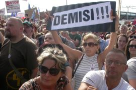 The demonstrators demanded an independent investigation into accusations against Babis and demanded his resignation.