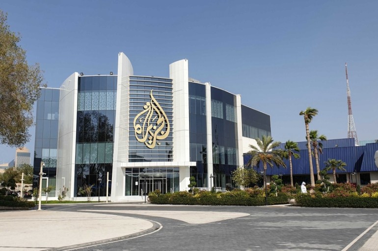 The Al Jazeera Media Network logo is seen on its headquarters building in Doha, Qatar [Showkat Shafi/Al Jazeera]