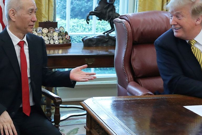 China Vice Premier Liu in Oval Office on April 4, 2019