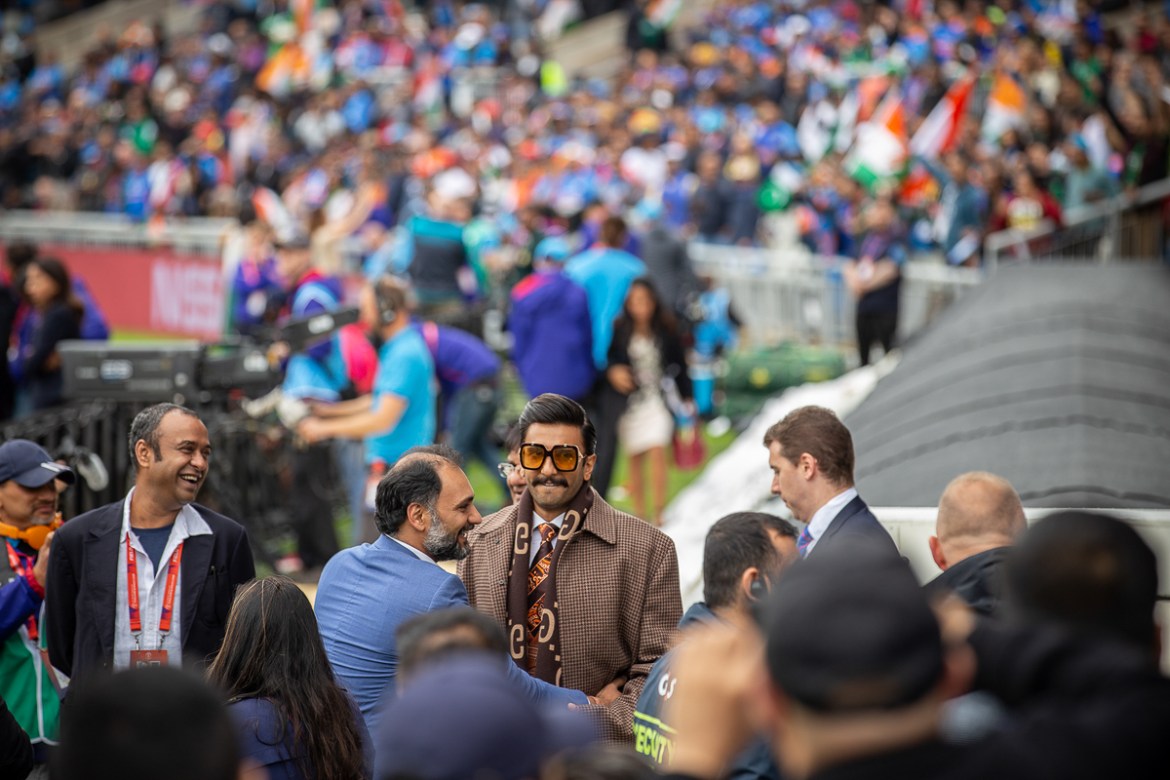 The Manchester crowd got an extra treat with the presence of Bollywood celebrity Ranveer Singh. [Faras Ghani/Al Jazeera]