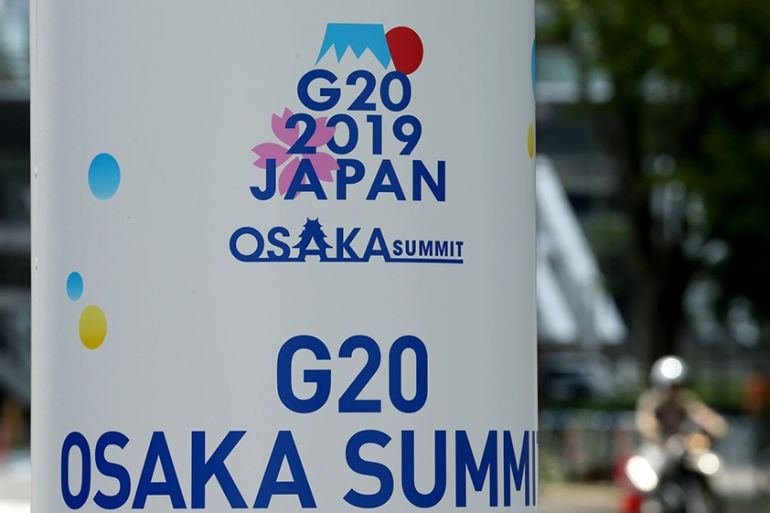 Osaka G20 signage/Bloomberg image