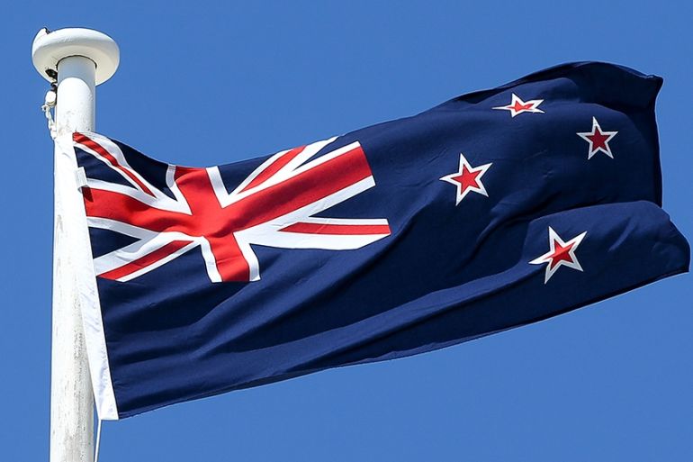 The current New Zealand flag flies on top of the Wellington Town Hall on October 12, 2015 in Wellington, New Zealand. The Flag Consideration Panel has narrowed down to the five flags which will then