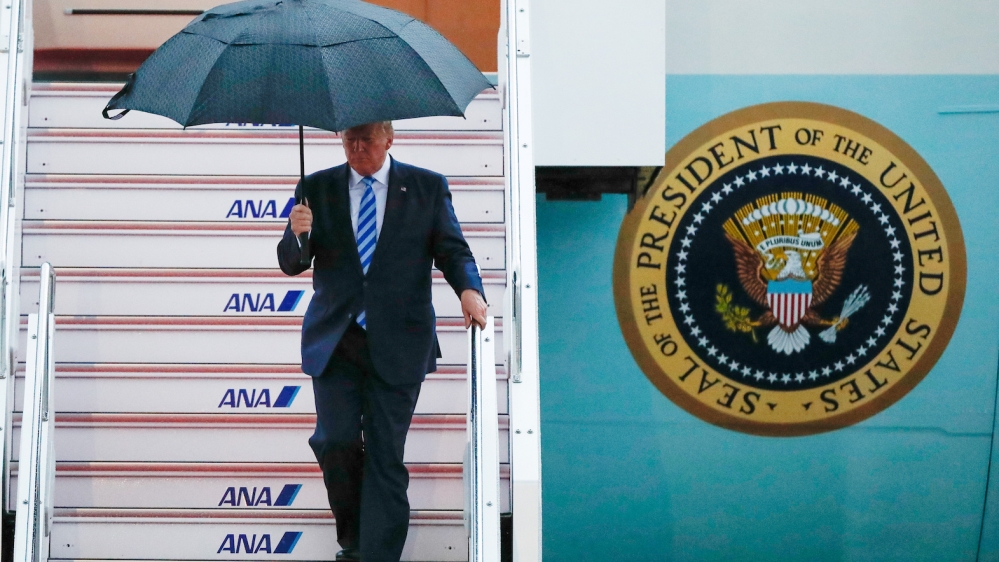Trump arrival at G20 Osaka Japan