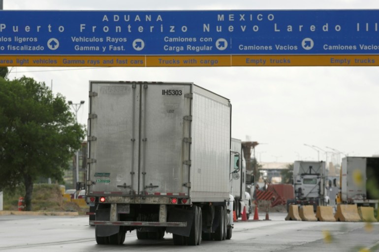 Trucks US Mexico border