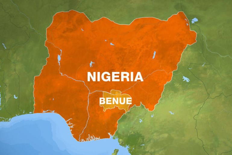 Nigeria map showing Benue state