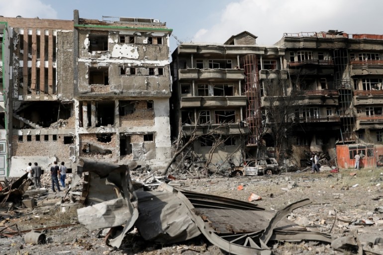 Damaged buildings are seen after Sunday''s attack in Kabul, Afghanistan