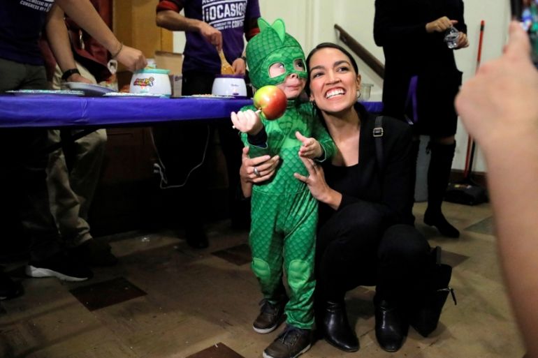 Democratic Congressional candidate Ocasio-Cortez attends a "Halloween with Alexandria" event at St Paul''s Evangelical Lutheran Church in the Bronx