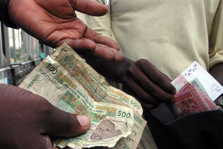 CFA Franc notes/Ivory Coast/Reuters