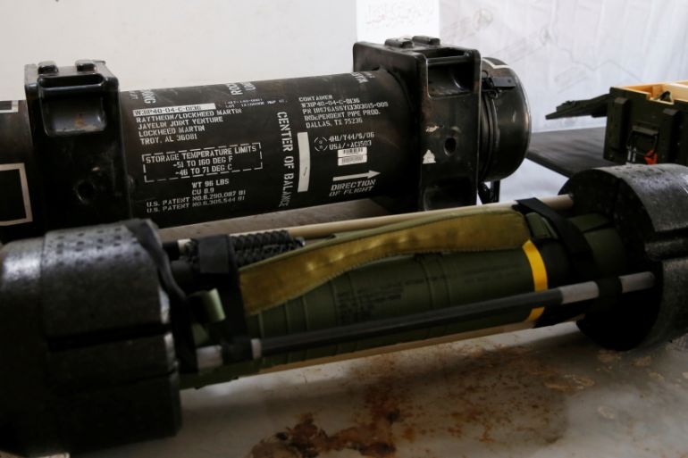 American Javelin anti-tank missiles, which were confiscated from eastern forces led by Khalifa Haftar in Gharyan, are displayed for the media in Tripoli, Libya June 29, 2019