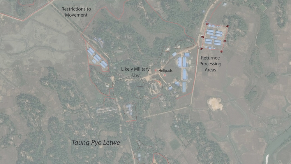 Rights groups say that the prison-like features of Taung Pyo Letwe refugee reception centre raise concerns about the appropriateness of facilities being built to welcome returning refugees. 
