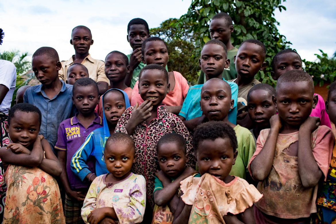 A group of children in the village of Nandandjika. The Kamuina Nsapu have recruited many minors among their fighters in front of the security forces.