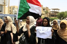 Sudanese students protest in the capital Khartoum on July 30, 2019, a day after teenagers were shot at a rally against shortages of bread and fuel in the town of al-Obeid, about 420 kilometres southwe