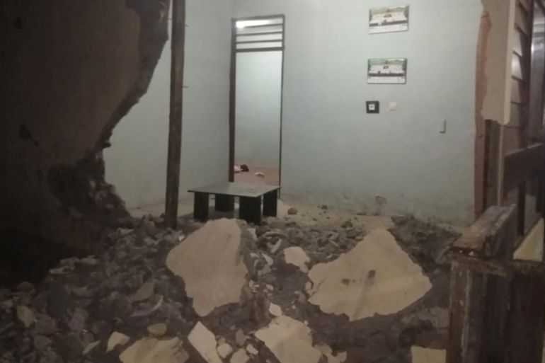 Damages inside a house are pictured following an earthquake at Labuha in South Halmahera, North Maluku, Indonesia, July 14, 2019 in this photo taken by Antara Foto. Antara Foto via REUTERS ATTENTION E