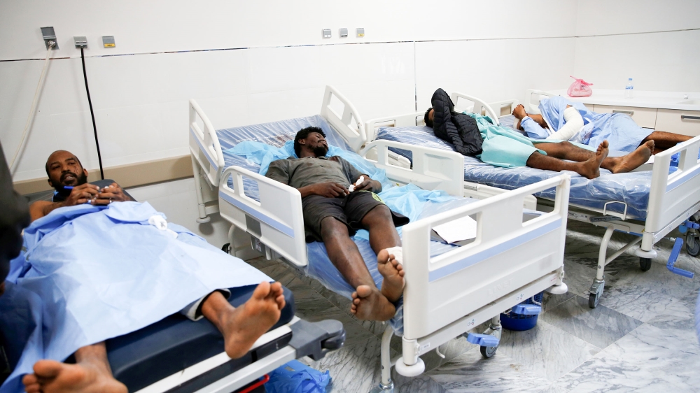 Wounded migrants lie on hospital beds after an air strike hit a detention center for mainly African migrants in Tajoura, in Tripoli Central Hospital, Libya July 3, 2019. REUTERS/Ismail Zitouny