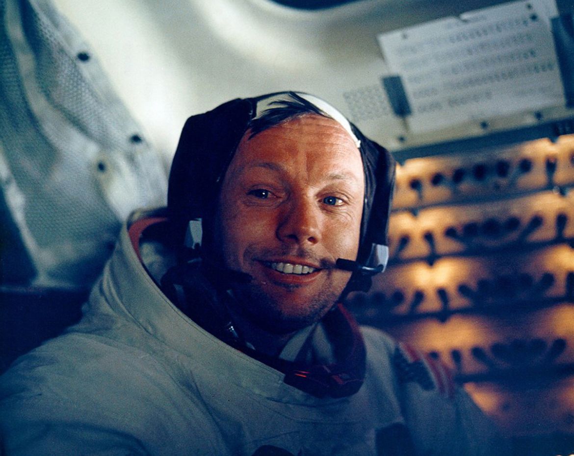 Astronaut Neil Armstrong smiles inside the Lunar Module July 20, 1969. [File: NASA/Newsmakers/Getty Images]