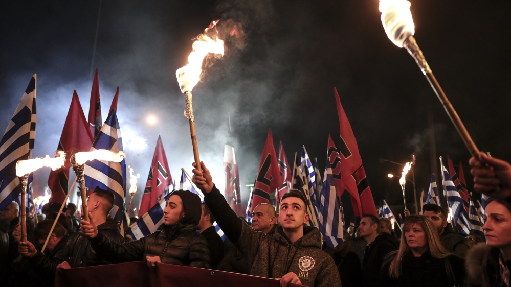 Far Right Golden Dawn Stage Anti Government Protest In Athens