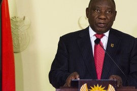 Cyril Ramaphosa announcing new Cabinet