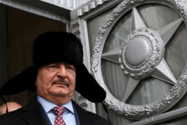 Khalifa Haftar, commander of the Libyan National Army (LNA) militia, leaves after a meeting with Russian Foreign Minister Sergey Lavrov in Moscow on November 29, 2016 [File: Reuters/Maxim Shemetov]