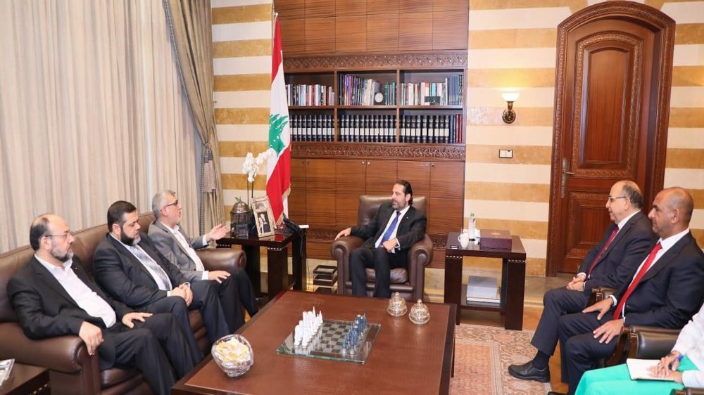 Hamas leaders meeting with Lebanon prime minister Saad Hariri 