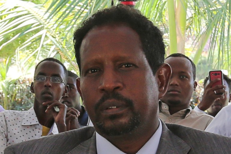 Newly appointed mayor for Mogadishu Abdirahman Omar Osman is seen at an event in Mogadishu