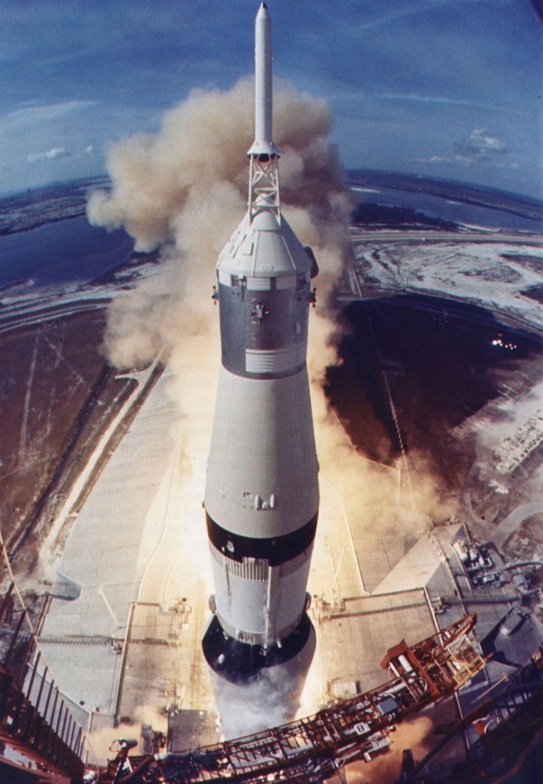 The Apollo 11 Saturn V space vehicle lifts off July 16, 1969 from Kennedy Space Center''s Launch Complex in Florida. [File: NASA/Getty Images]