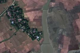 Satellite images of Maw village in Rakhine State show buildings that remained standing after the 2017 violence, were razed by April 2018. Source: International Cyber Policy Centre, ASPI.