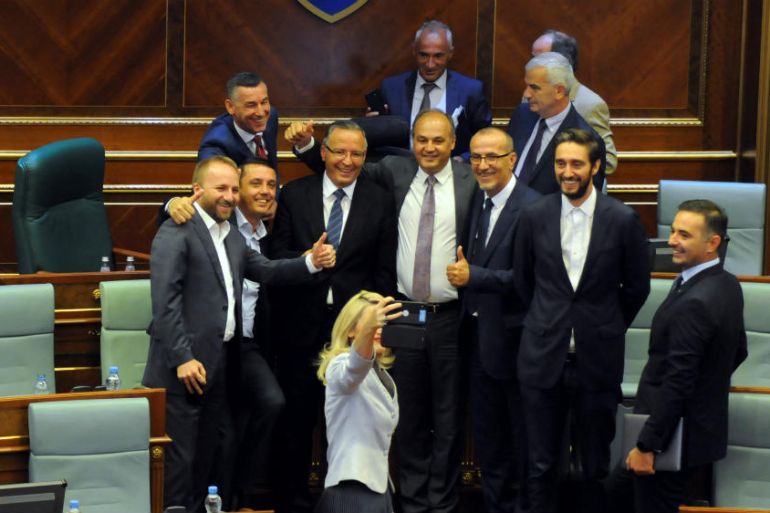 Kosovo politicians selfie - reuters