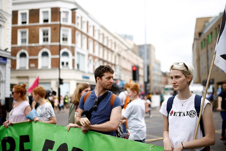 Climate protesters in London