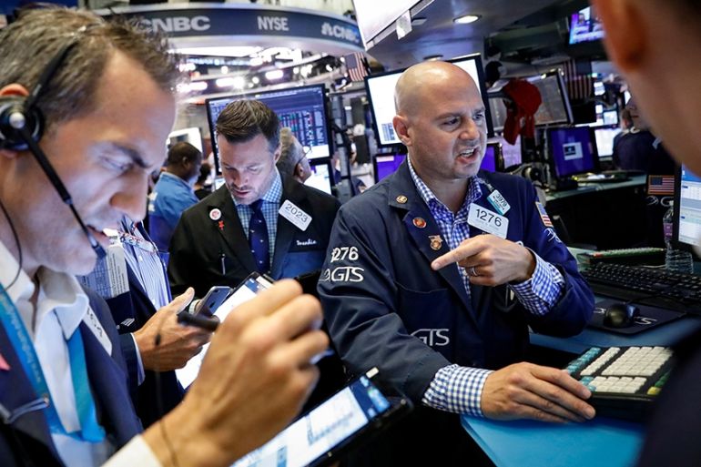 Traders on NYSE Floor Aug. 2 2019