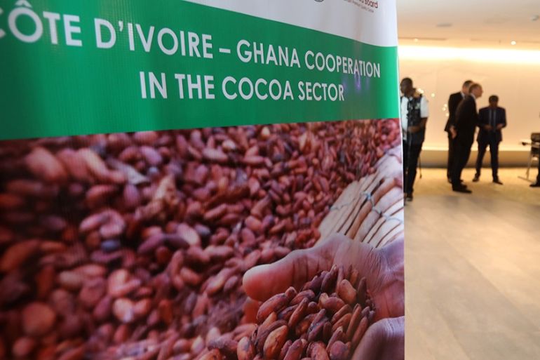 Signage in Ivory Coast fro cocoa meeting