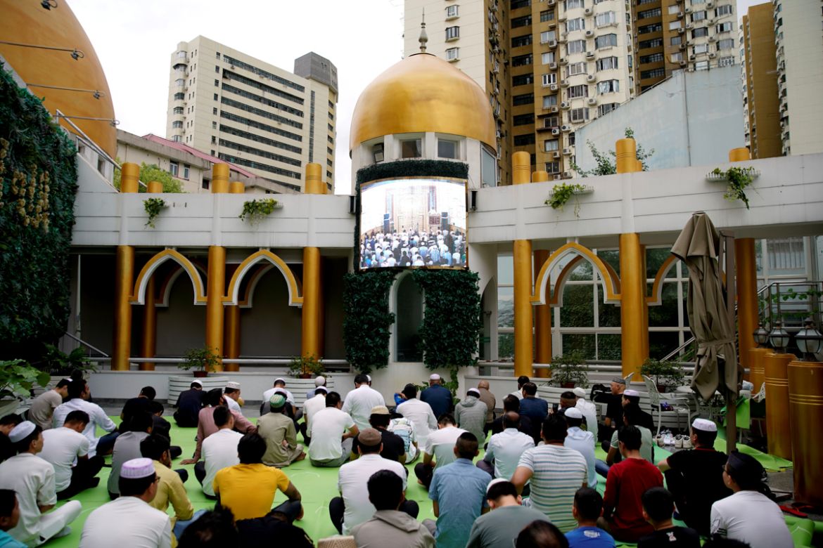 Muslims offer Eid al-Adha prayers at a mosque in Shanghai, China August 11, 2019. REUTERS/Aly Song