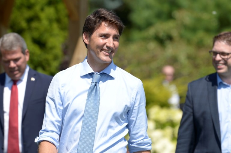 Canada''s Prime Minister Justin Trudeau speaks in Niagara-on-the-Lake Ontario
