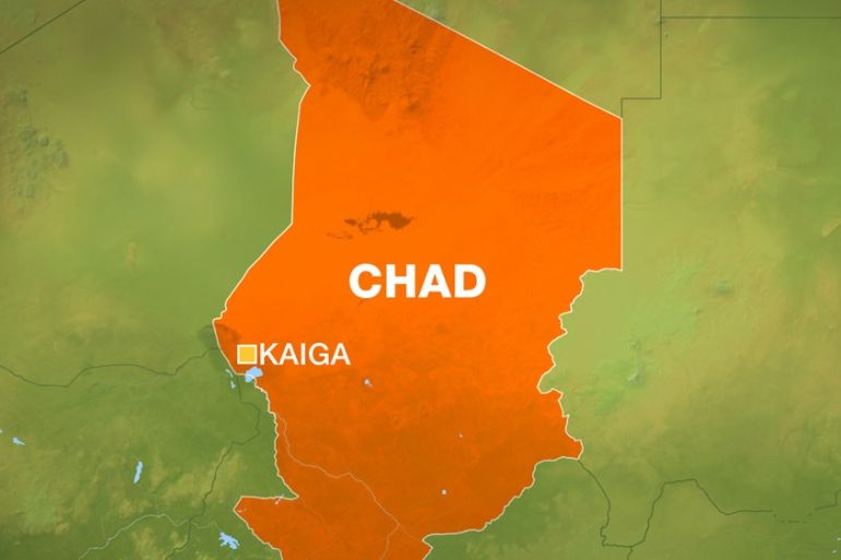 Map of Kaiga-Kindjiria district, Lac province, Chad
